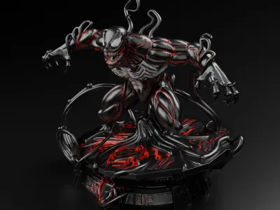 Venom 3D Printable Figure Sci-Fi Style Base 3D print model