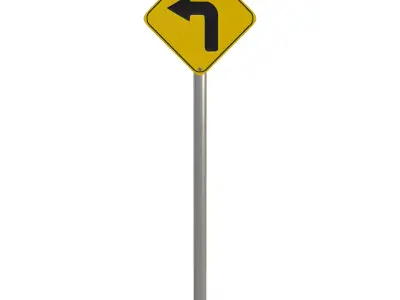 Sharp Turn Traffic Sign 3D model