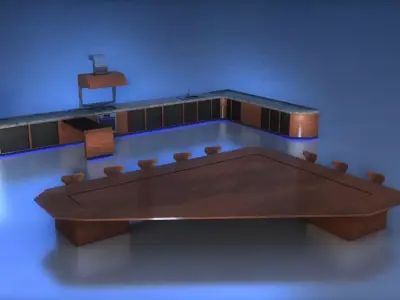 Kitchen conference table with lighting Free 3D model