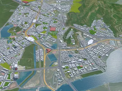 Navi Mumbai Downtown India Low-poly 3D model