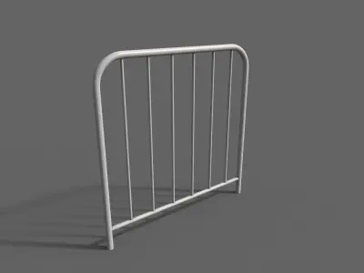 PBR Pedestrian Guard Rail White V2 Low-poly 3D model