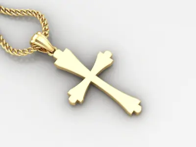 Light Gold 18K Cross Pendant 1CP023 3D print model buy