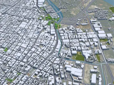 Barranquilla Atlantico Colombia 25km Low-poly 3D model