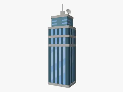 Cartoon Skyscraper Pack Low-poly 3D model