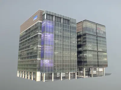  London 15 Canada Square 30 North Colonnade Low-poly 3D model