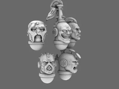 Galactic Boy Band Exposed Masochists Heads 3D print model