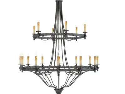Currey and Company - Priorwood Chandelier Lighting 3D model