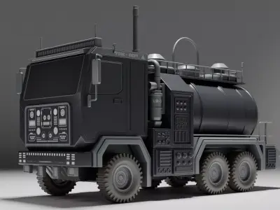 Fire Tanker Emergency Response Unit Low-poly 3D model