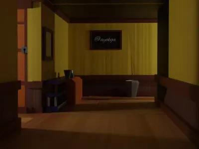 a room in a simple house 3D print model