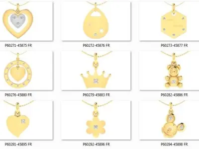 48 Light Weight charms Pendant 3dm stl render details  3D print model