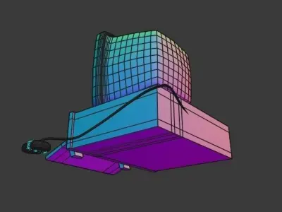 Retro Computer Low-poly 3D model