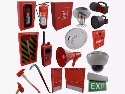 Fire Equipment 02 3D Model Pack
