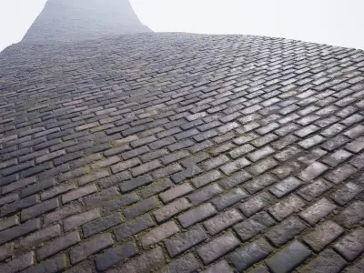 Procedural cobblestone material Low-poly 3D model