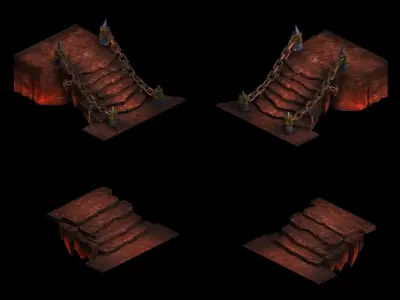 Lava Hell - Stone Ladder 32 3D model