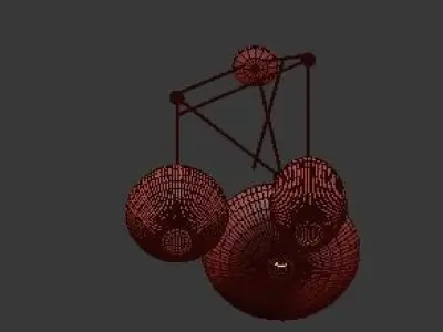 triple bubble lamp fixture 3D model
