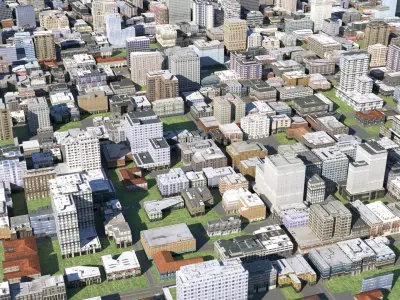 City 124 Low-poly 3D model