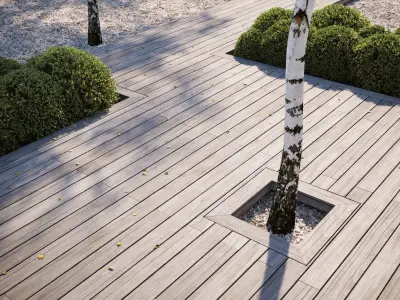 Siberian Larch grey decking texture 3D model