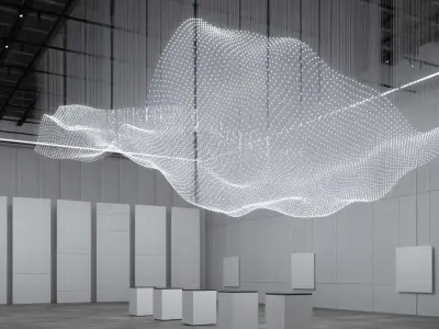 Parametric VR Gallery Futuristic Exhibition Space  3D model