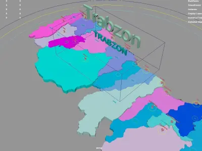 Trabzon  Black Sea Region  Turkey map region geography political 3D model