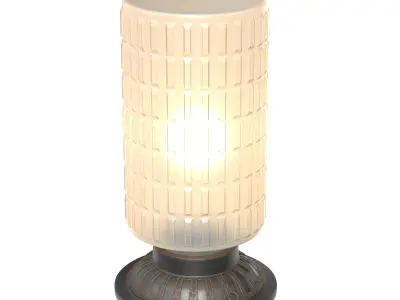 Skandinavische Funktionalistische Karierte Glas Tischlampe 3D model