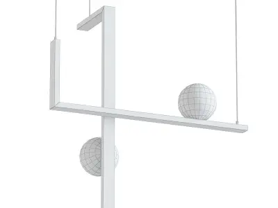 CENTURY pendant light with two balls hanging from it 3D model