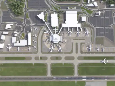 Bergen - 3D Airport Model Low-poly 3D model