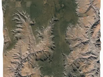 Grand Canyon Terrain Landscape Low-poly 3D model