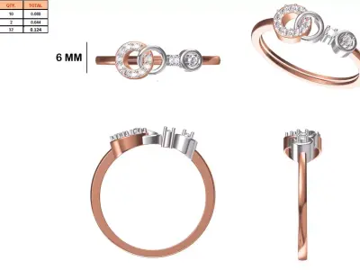 Ladies-Elegant Stone Rings For Womens 22 3D print model