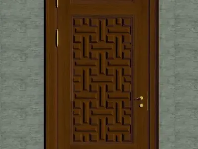Entry door - Wood 3D model