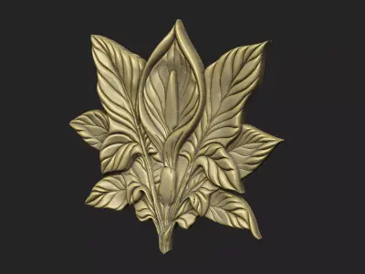 medal cnc carving sculpture art organic nature aesthetic wood  3D print model