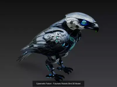 Cyber Avian Collection - Futuristic Robotic Bird Sculptures 3D Model Pack