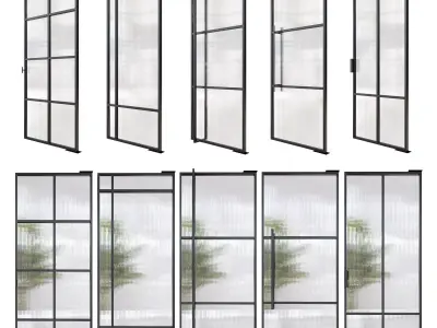 Stalen deuren huys doors 3D model