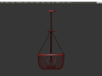  Bergamo 4 Light Pendant Low-poly 3D model