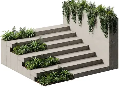 Landscape Furniture stairs - Set 02 3D model