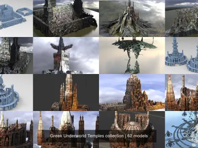 Greek Underworld Temples collection 3D Model Pack