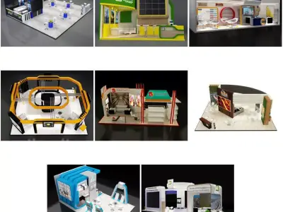 Booth Exhibition Stand G34 3D Model Pack