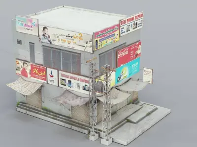 Markets Low-poly 3D model