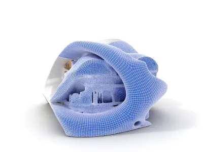 Futuristic Architecture Building Model Pack Low-poly 3D model