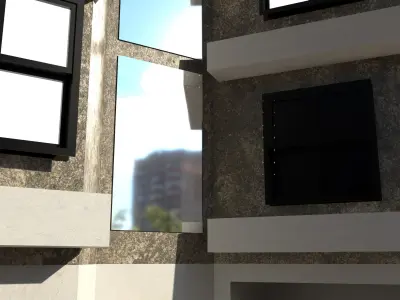 Building Model with windows in it Free low-poly 3D model