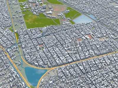 Lome Togo 25km AI Low-poly 3D model