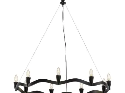 Serpentina light wrought iron chandelier 3D model