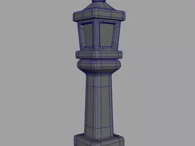 Stylized Simple Street Light Low-poly 3D model