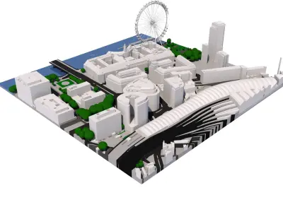 London city tile Level 2 block TQ3079 North East 3D model
