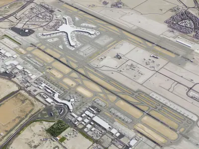 Abu Dhabi  Airport Low-poly 3D model
