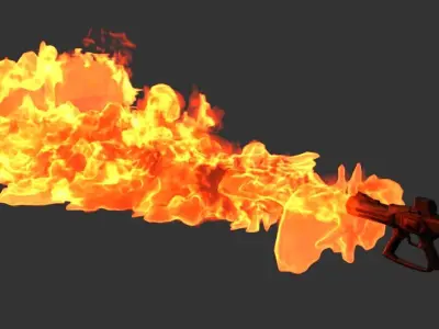 Sci Fi Flame Thrower Low-poly 3D model