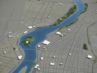 Ahvaz Low-poly 3D model