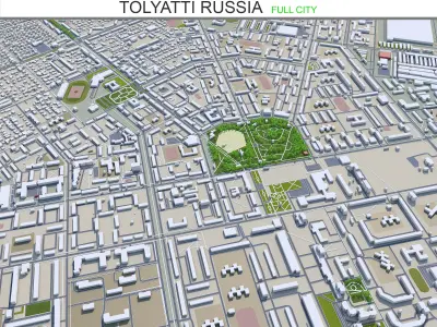 Tolyatti Russia 60km Low-poly 3D model