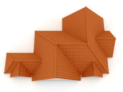 Realistic Roof Shingles 16 3D model