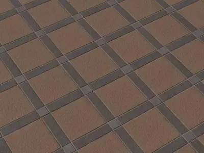 Chocolate Grid Floor Tiles PBR Texture Texture