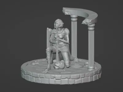 Elven Woman Warrior DND 3D print model